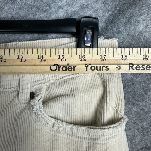 Reason Cargo Pants Mens 34 Beige Double Knee Straight Leg Corduroy Textured - Picture 15 of 16
